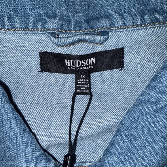 Hudson Los Angeles Denim Button Up Jean Trucker Jacket Women's Size  XL/1X NEW - Picture 2 of 11